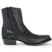 Los Altos Men's Original Python Skin European Toe Short Boots - Black