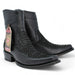 Los Altos Men's Original Python Skin European Toe Short Boots - Black 76BFN5705