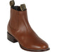 Los Altos Men's Round Toe Leather Short Boots - Brown