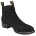 Los Altos Men's Round Toe Suede Leather Short Boots - Black