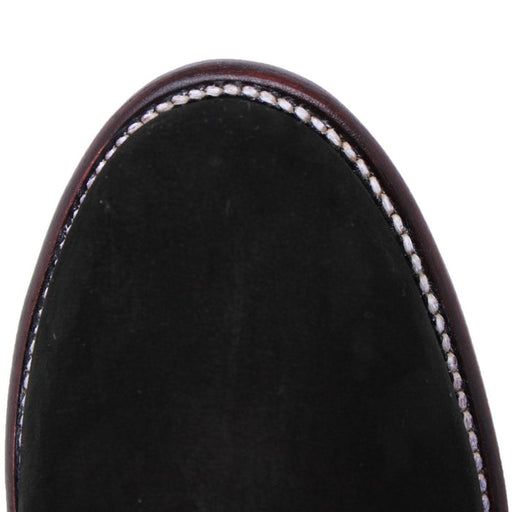 Los Altos Men's Round Toe Suede Leather Short Boots - Black