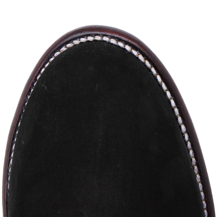 Los Altos Men's Round Toe Suede Leather Short Boots - Black 50B6305