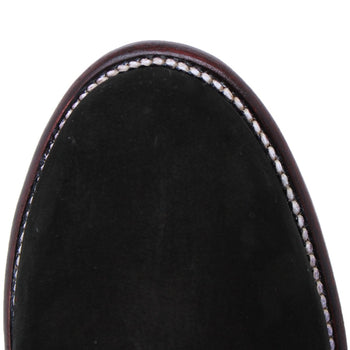 Los Altos Men's Round Toe Suede Leather Short Boots - Black 50B6305