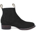 Los Altos Men's Round Toe Suede Leather Short Boots - Black 50B6305
