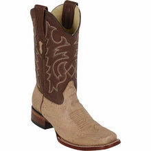 Los Altos Men's Smooth Ostrich Square Toe Boots - Faded Brown