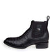 Los Altos Men's Wide Square Toe Caiman Belly Short Boots - Black