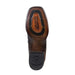 Los Altos Men's Wide Square Toe Ostrich Short Boots - Brown 82BV0359