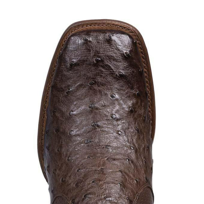 Los Altos Men's Wide Square Toe Ostrich Short Boots - Brown - Image 3