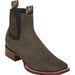 Los Altos Men's Wide Square Toe Suede Leather Short Boots - Chocolate