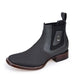 Los Altos Men's Wide Square Toe Suede Leather Short Boots - Gray