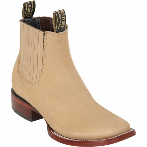 Los Altos Men's Wide Square Toe Suede Leather Short Boots - Oryx