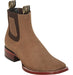 Los Altos Men's Wide Square Toe Suede Leather Short Boots - Taupe
