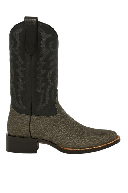 Men's Los Altos Shark Skin Wide Square Toe Boots - Rustic Grey - Image 5