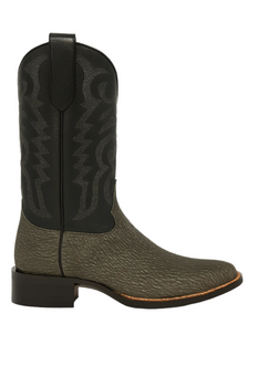 Men's Los Altos Shark Skin Wide Square Toe Boots - Rustic Grey - Image 5