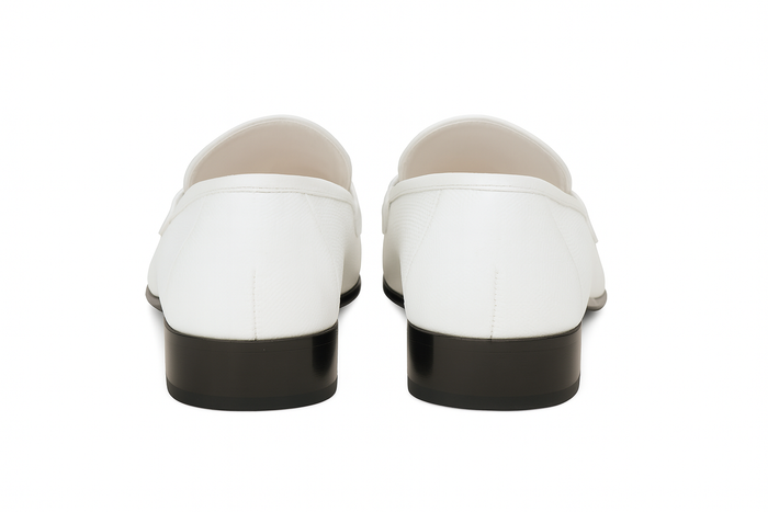Los Altos White Genuine Teju Lizard Skin Slip-On Loafers - Image 4