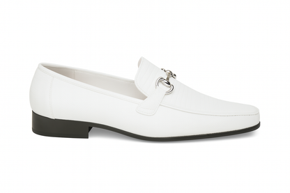 Los Altos White Genuine Teju Lizard Skin Slip-On Loafers - Image 6