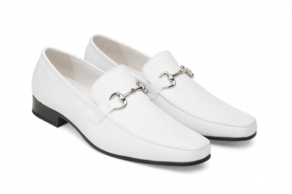 Los Altos White Genuine Teju Lizard Skin Slip-On Loafers - Image 3