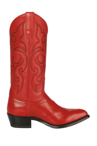 J Toe Cowboy Boots - J Toe Western Boots - Los Altos Boots - Mens Dress Cowboy Boot - Low Priced Mens Red Eel Cowboy Boots J-Toe-  in Red