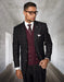Statement Men's 3-Piece Modern Fit Suit – 100% Wool with Striking Accent Color
