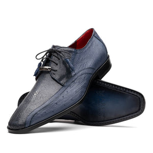 Marco Di Milano Lucca Ostrich & Stingray Navy Shoes