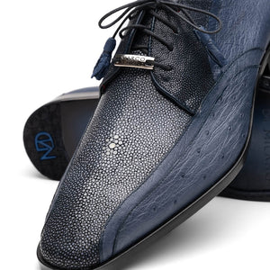 Marco Di Milano Lucca Ostrich & Stingray Navy Shoes