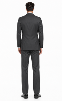 Lucci Grey 3-Button with Pleated Slacks Classic Suit