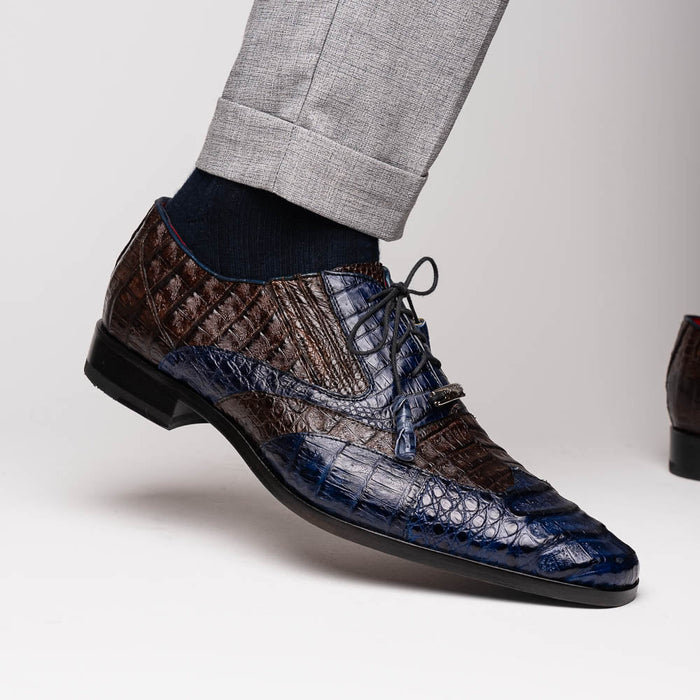 Marco Di Milano Luciano - Navy Brown Leather Loafer