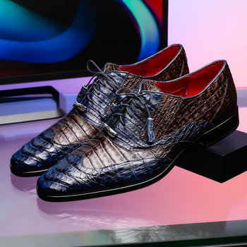 Marco Di Milano Luciano - Navy Brown Leather Loafer