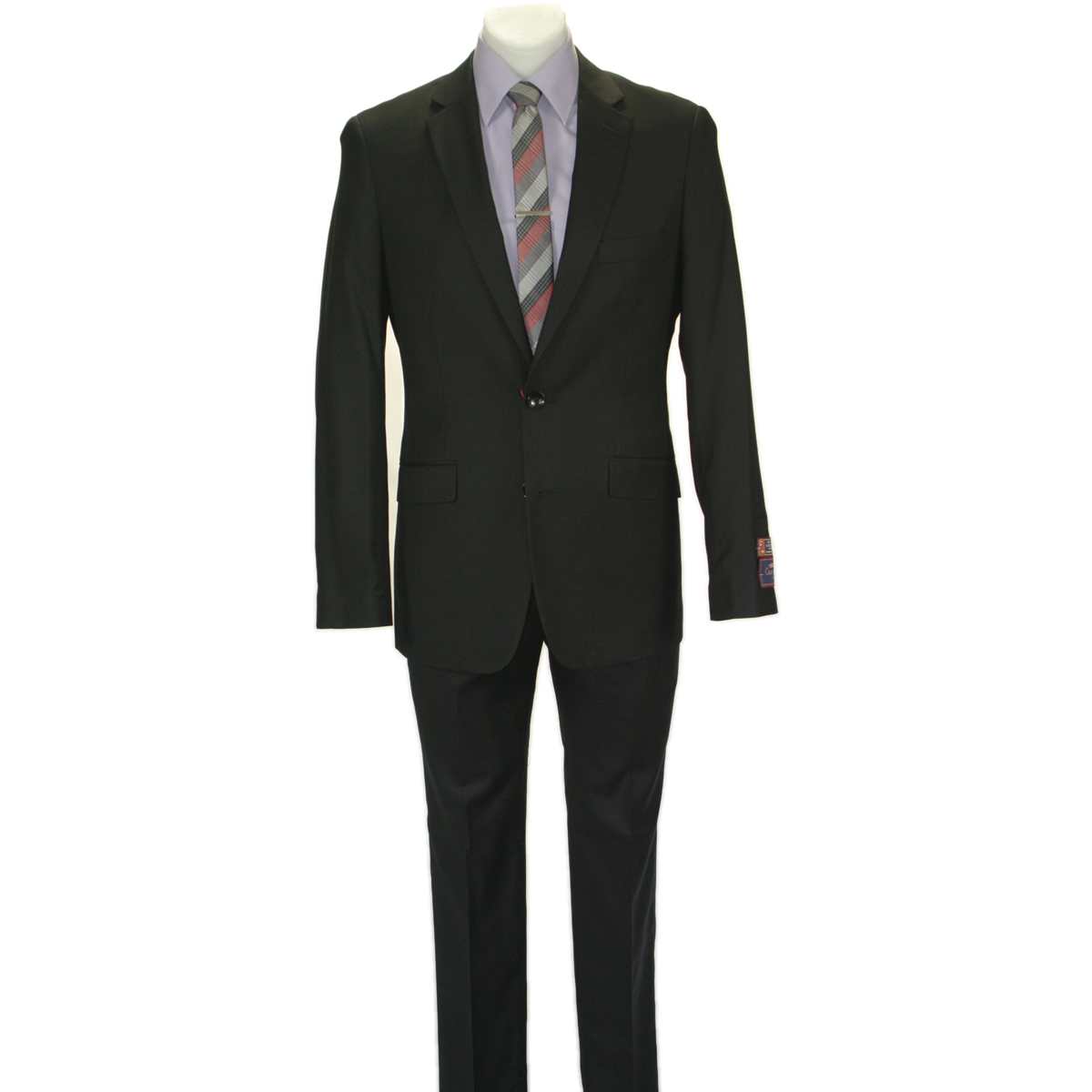Carlo Lusso Black Two-button Poly Blend Suit - Image 8