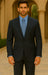 Luxeriouse High End  Side Vented 3 buttons Super 150 Wool Solid Dark Navy Blue premier quality