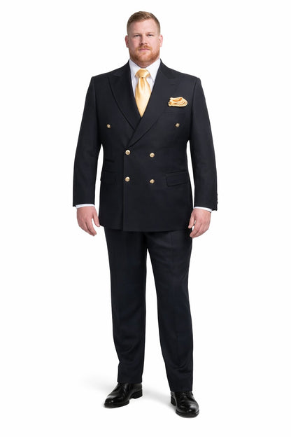 Double Breasted Slim Fit Formal Suit Modern Black Design ROSSI MAN Milano RM1101 - Image 6