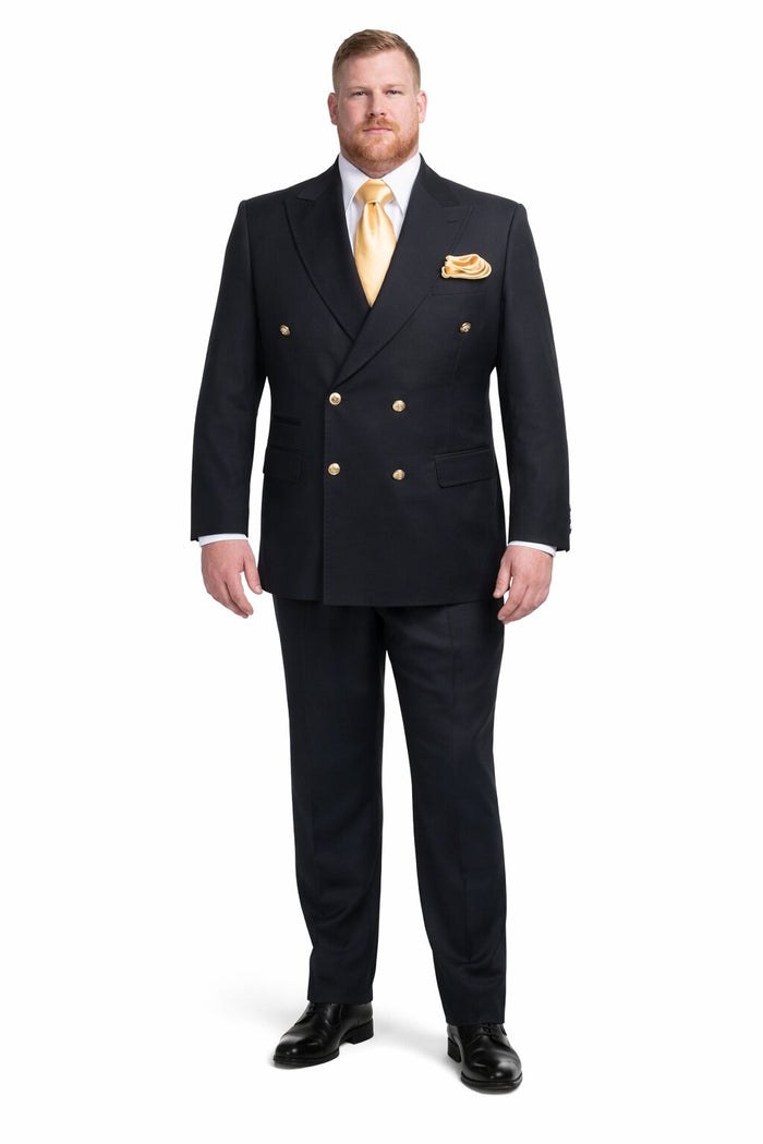 Double Breasted Slim Fit Formal Suit Modern Black Design ROSSI MAN Milano RM1101 - Image 6