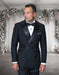 Statement Men's 2 Piece 100% Wool Modern Fit Double Breasted Tuxedo - Rhinestone Belt
