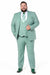 Tiglio Rosso Suit  - Classic Fit Athletic Cut 100% Wool Super 150s Italian Fabric Peak Lapel in Color Mint Green