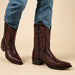 Mens King Exotic Ostrich Leg Boots Black Cherry (4980518) by King Exotic Boots