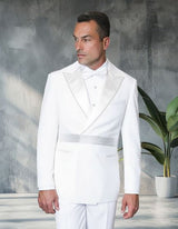 Statement Men's 3 Piece Modern Fit Tuxedo - Satin Peak Lapel
