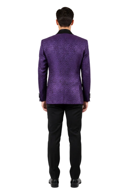Purple Buttons Closure  Floral Sportcoat