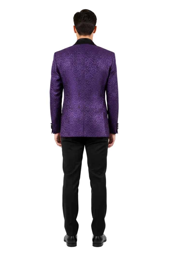 Purple Buttons Closure  Floral Sportcoat