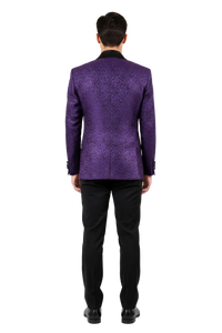 Purple Buttons Closure  Floral Sportcoat