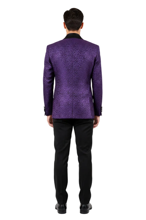 Purple Buttons Closure  Floral Sportcoat