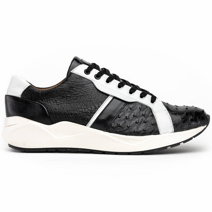 Marco_Di_Milano Lyon II: Black & White Leather Luxury Shoe