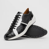 Marco_Di_Milano Lyon II: Black & White Leather Luxury Shoe