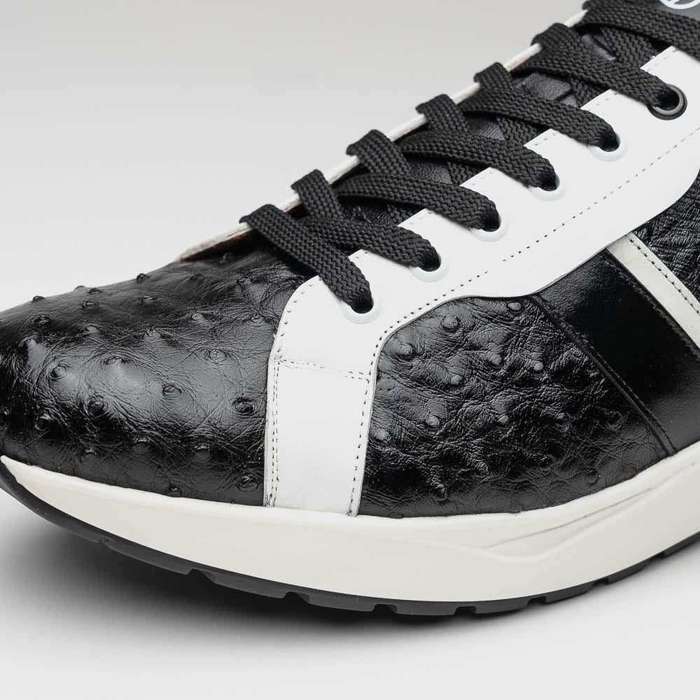 Marco_Di_Milano Lyon II: Black & White Leather Luxury Shoe