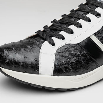 Marco_Di_Milano Lyon II: Black & White Leather Luxury Shoe