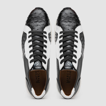 Marco_Di_Milano Lyon II: Black & White Leather Luxury Shoe