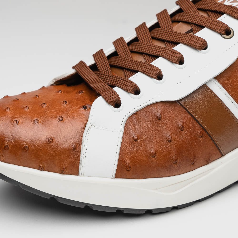 Marco Di Milano Lyon II: Brandy & White Leather Dress Shoe