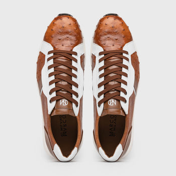 Marco Di Milano Lyon II: Brandy & White Leather Dress Shoe