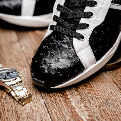 Marco_Di_Milano Lyon II: Black & White Leather Luxury Shoe