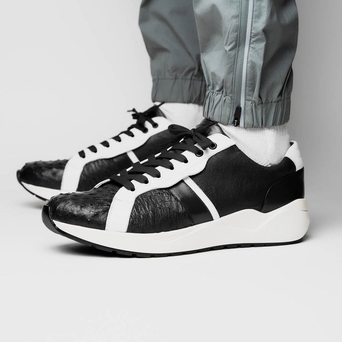 Marco_Di_Milano Lyon II: Black & White Leather Luxury Shoe
