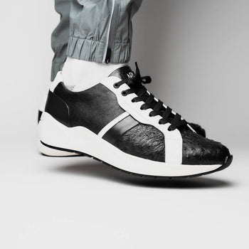 Marco_Di_Milano Lyon II: Black & White Leather Luxury Shoe
